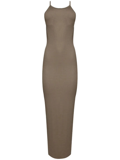 Spaghetti-Strap Fitted Maxi Dress