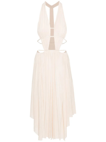 Cut-Out Draped Midi Dress