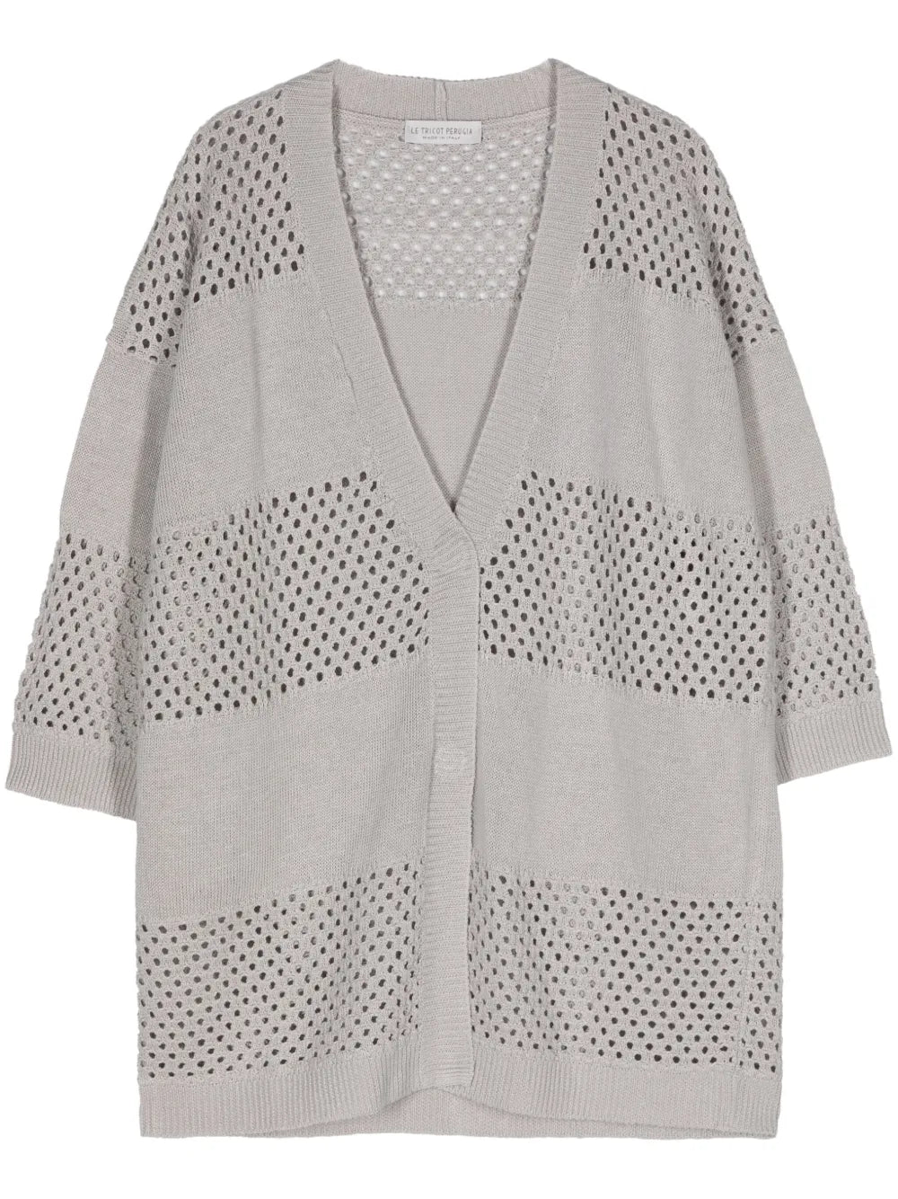 Open-Knit Linen-Blend Cardigan