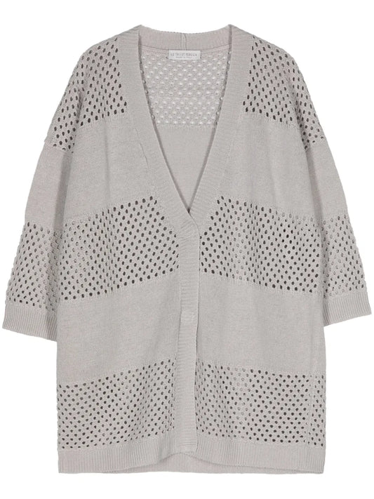 Open-Knit Linen-Blend Cardigan