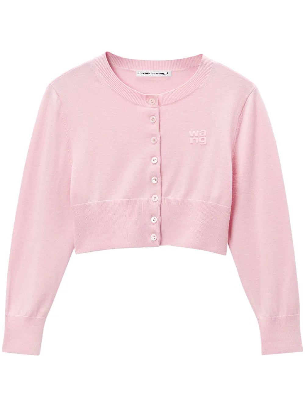 Logo-Embossed Cropped Cardigan