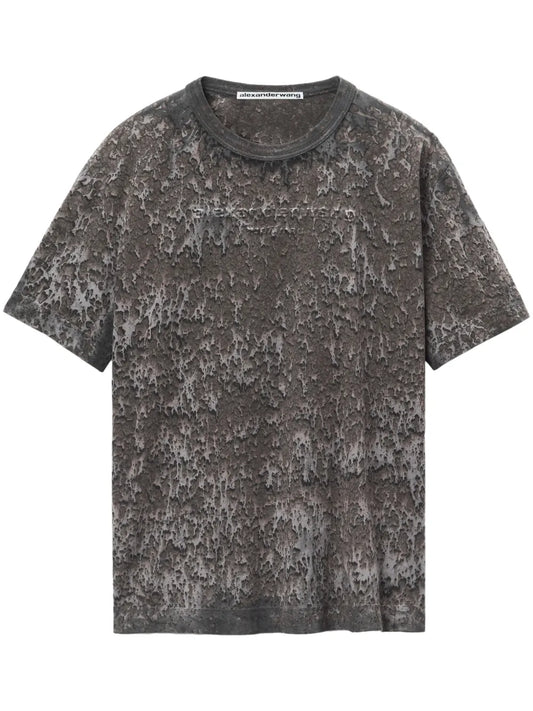 Embossed-Logo Paint-Splatter T-Shirt