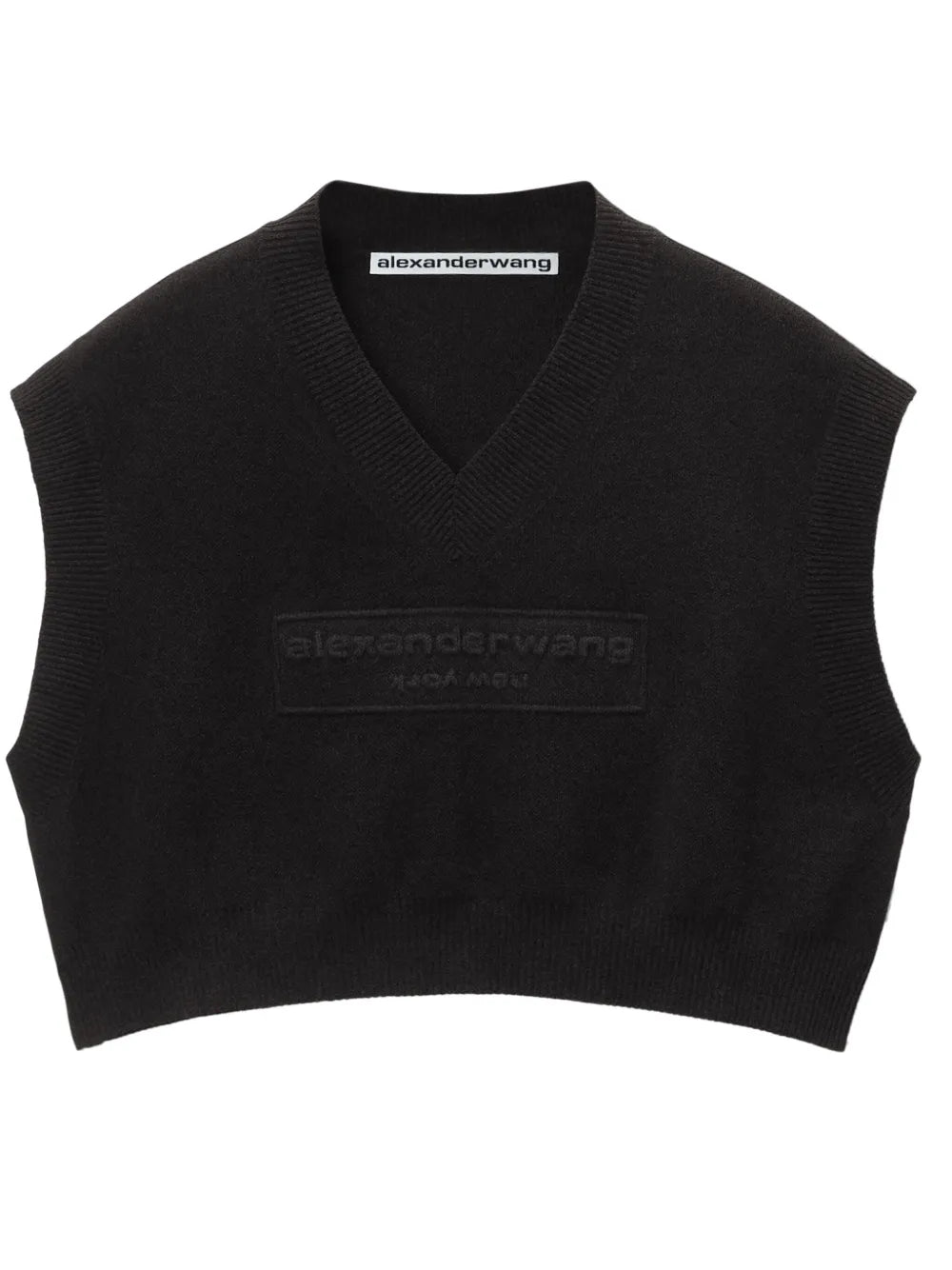 Logo-Embossed Cropped Knitted Top