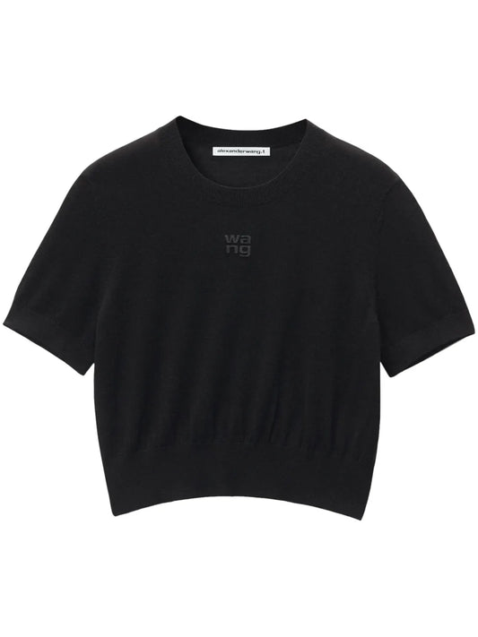 Logo-Embossed Knitted T-Shirt