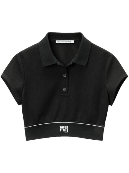 Cheerleader Cropped Polo Top
