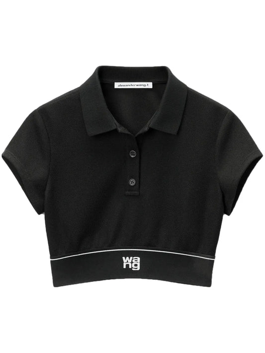 Cheerleader Cropped Polo Top