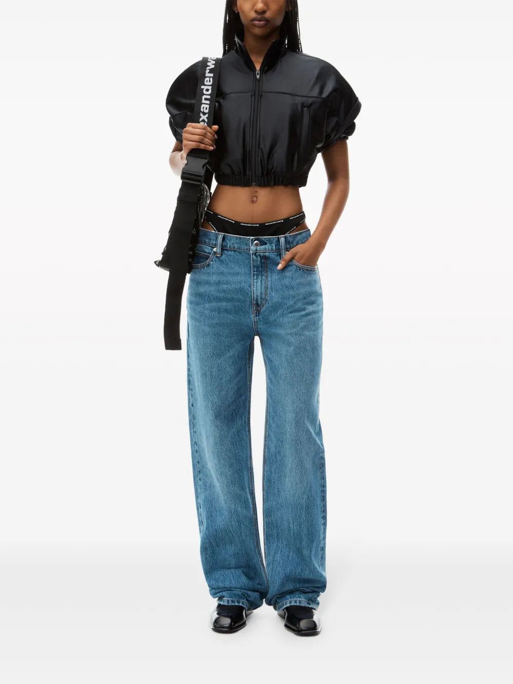 Logo-Waistband Straight-Leg Jeans
