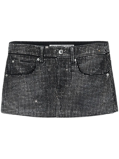 Crystal-Embellished Mini Skirt