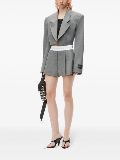Logo-Waistband Pleated Shorts