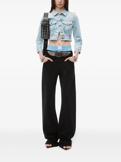 Layered Wide-Leg Jeans