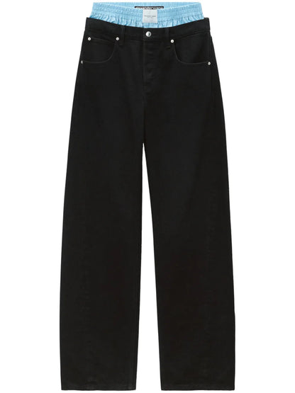 Layered Wide-Leg Jeans