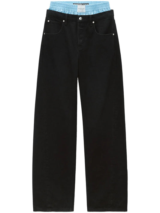 Layered Wide-Leg Jeans