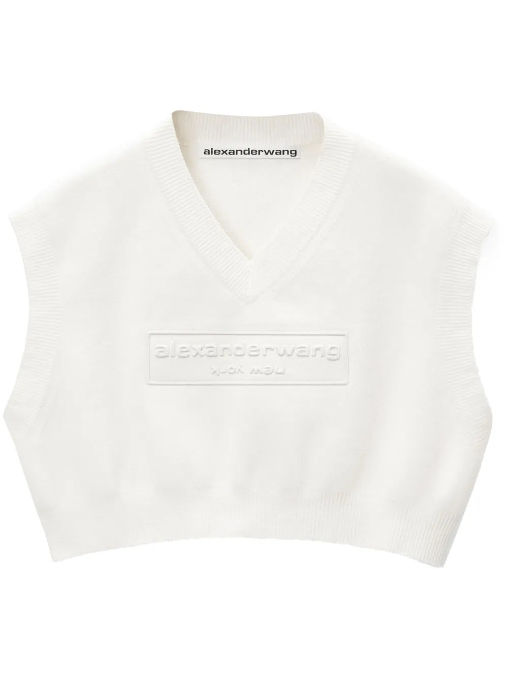 Logo-Embossed Cropped Knitted Top