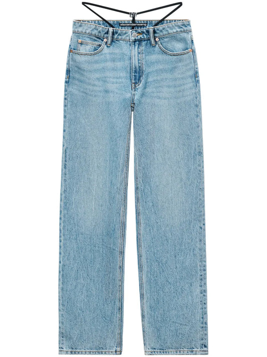 Layered Straight-Leg Jeans