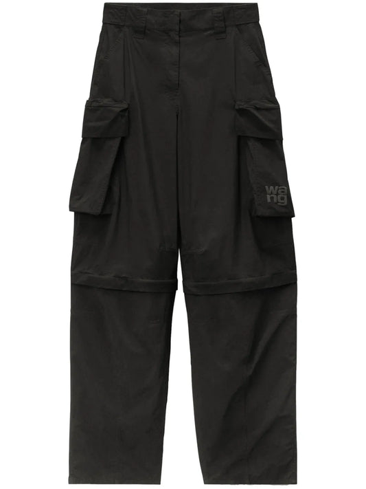 Panelled Wide-Leg Cargo Trousers