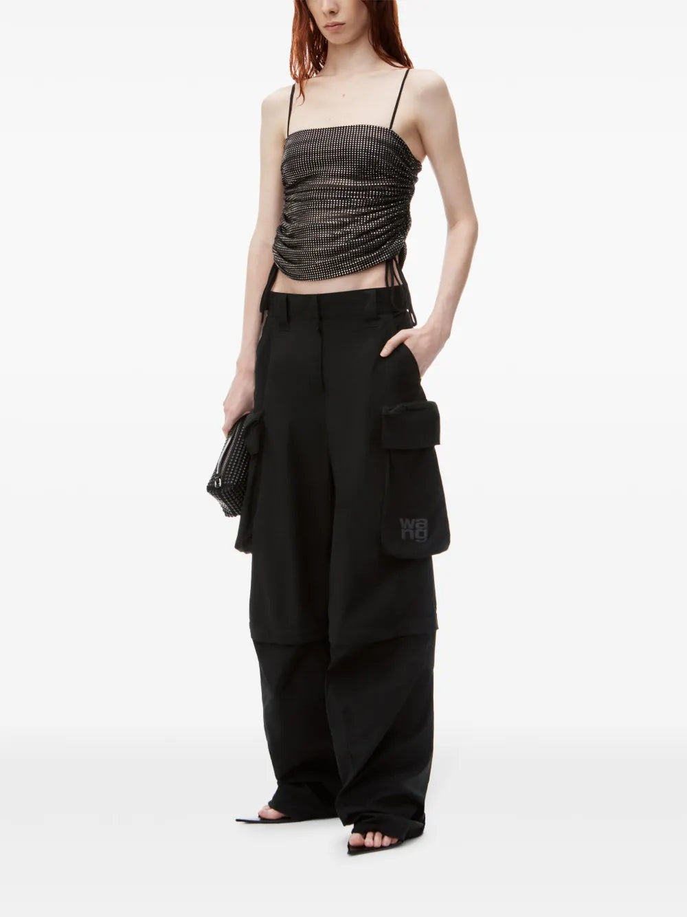 Panelled Wide-Leg Cargo Trousers