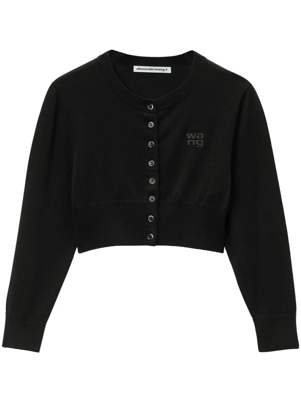 Logo-Embossed Cropped Cardigan
