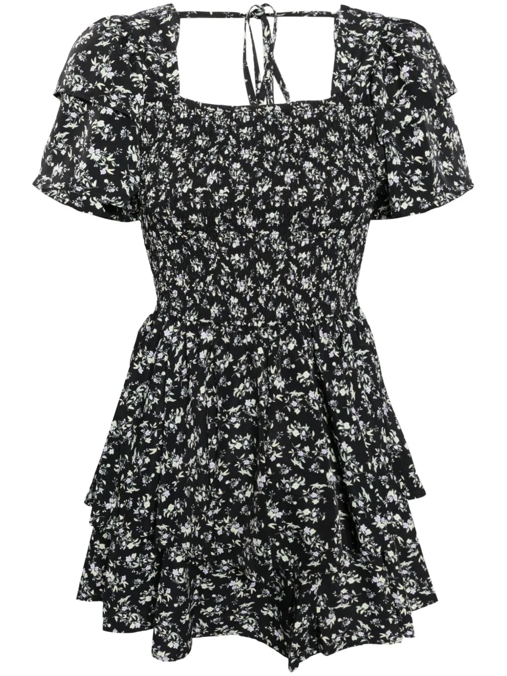 Floral-Print Ruffled Minidress