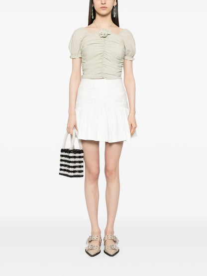 Floral-Appliqué Halterneck Top
