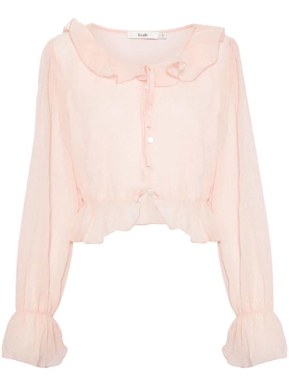 Semi-Sheer Crop Blouse