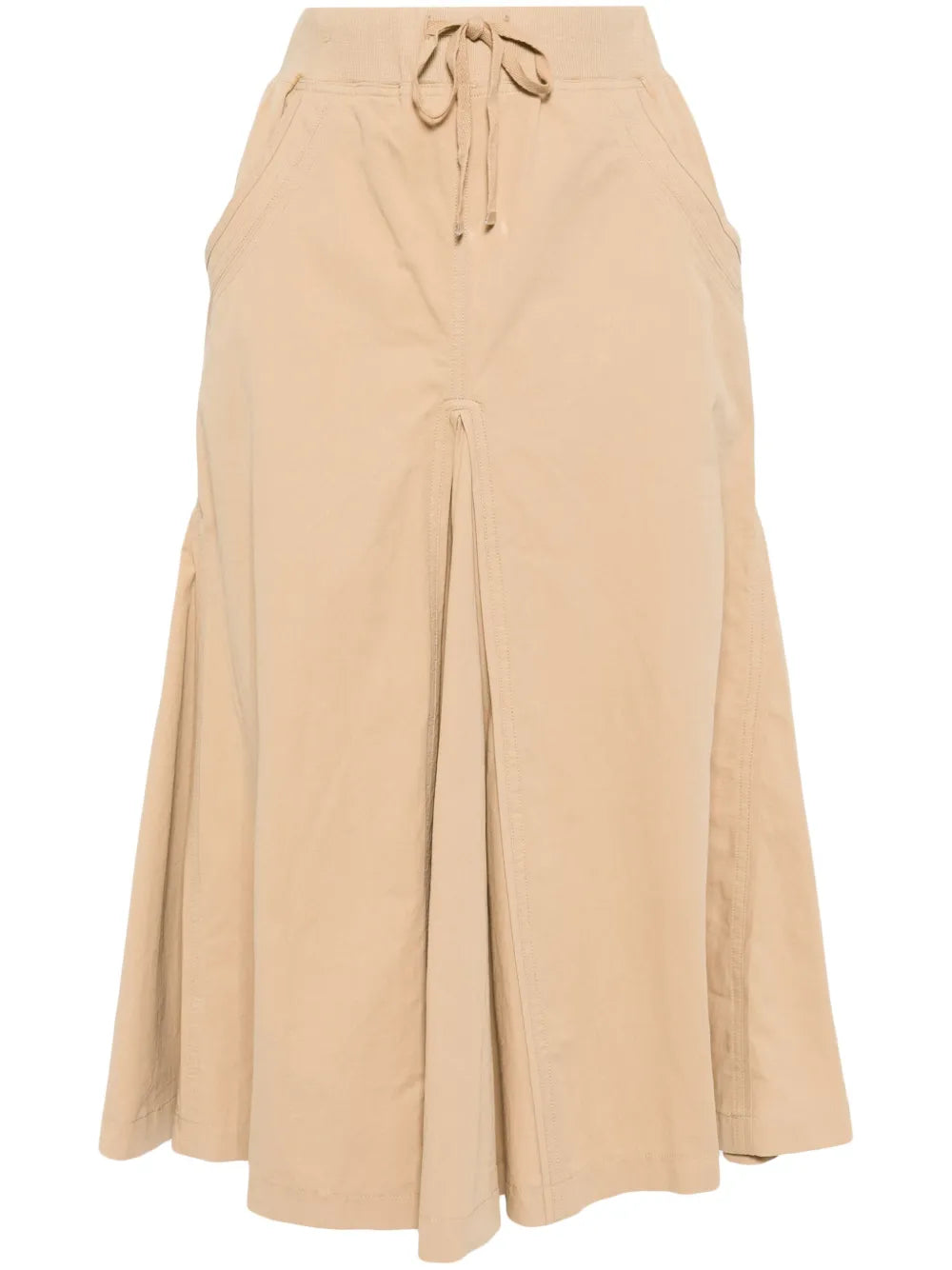 Pleated High-Waisted Cotton Skirt