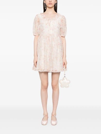 Tie-Dye Plissé Minidress