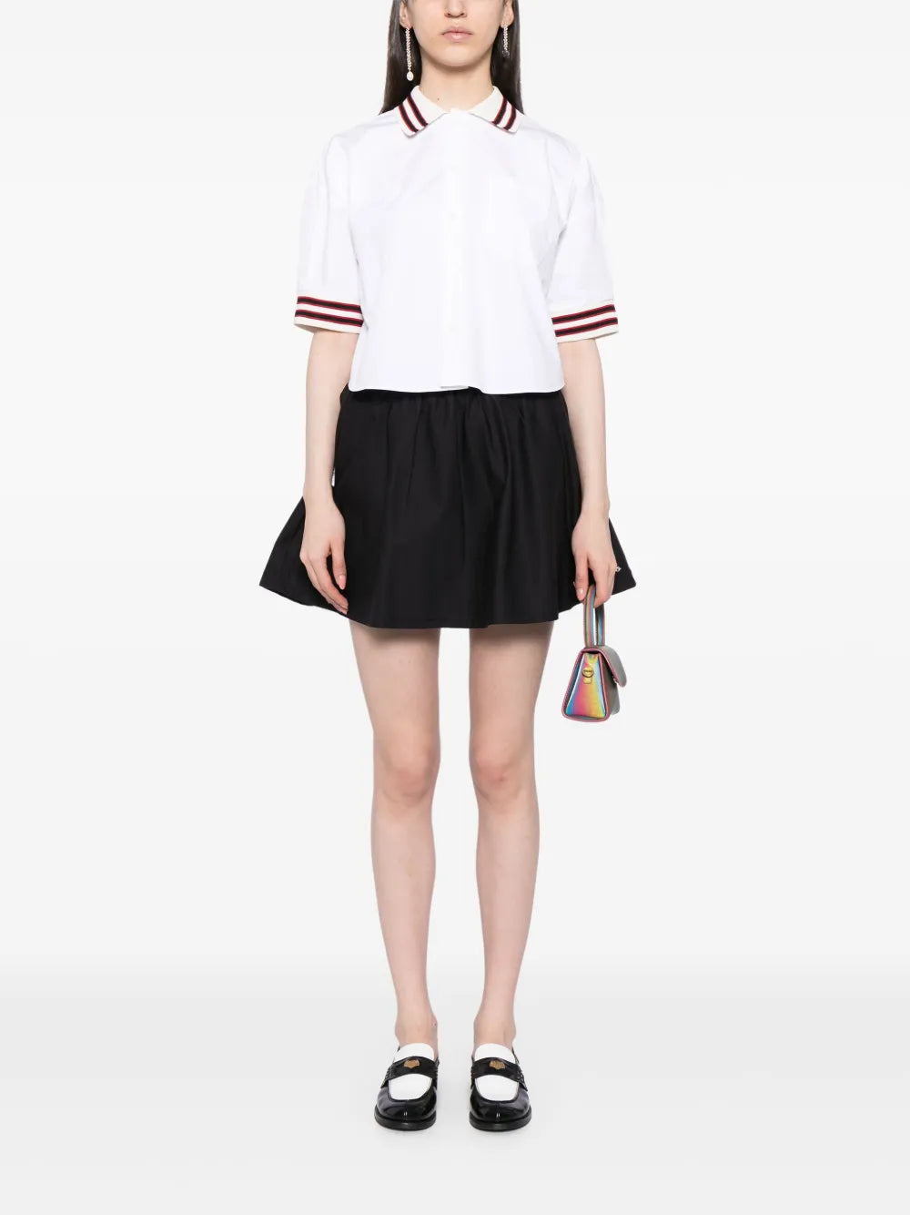 Logo-Embroidered Cotton Skirt