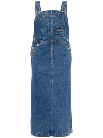 Logo-Embroidered Cotton Dungaree Dress
