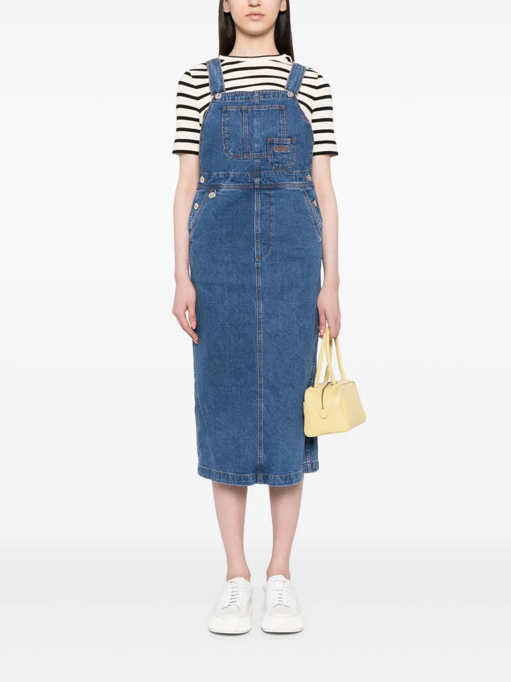Logo-Embroidered Cotton Dungaree Dress