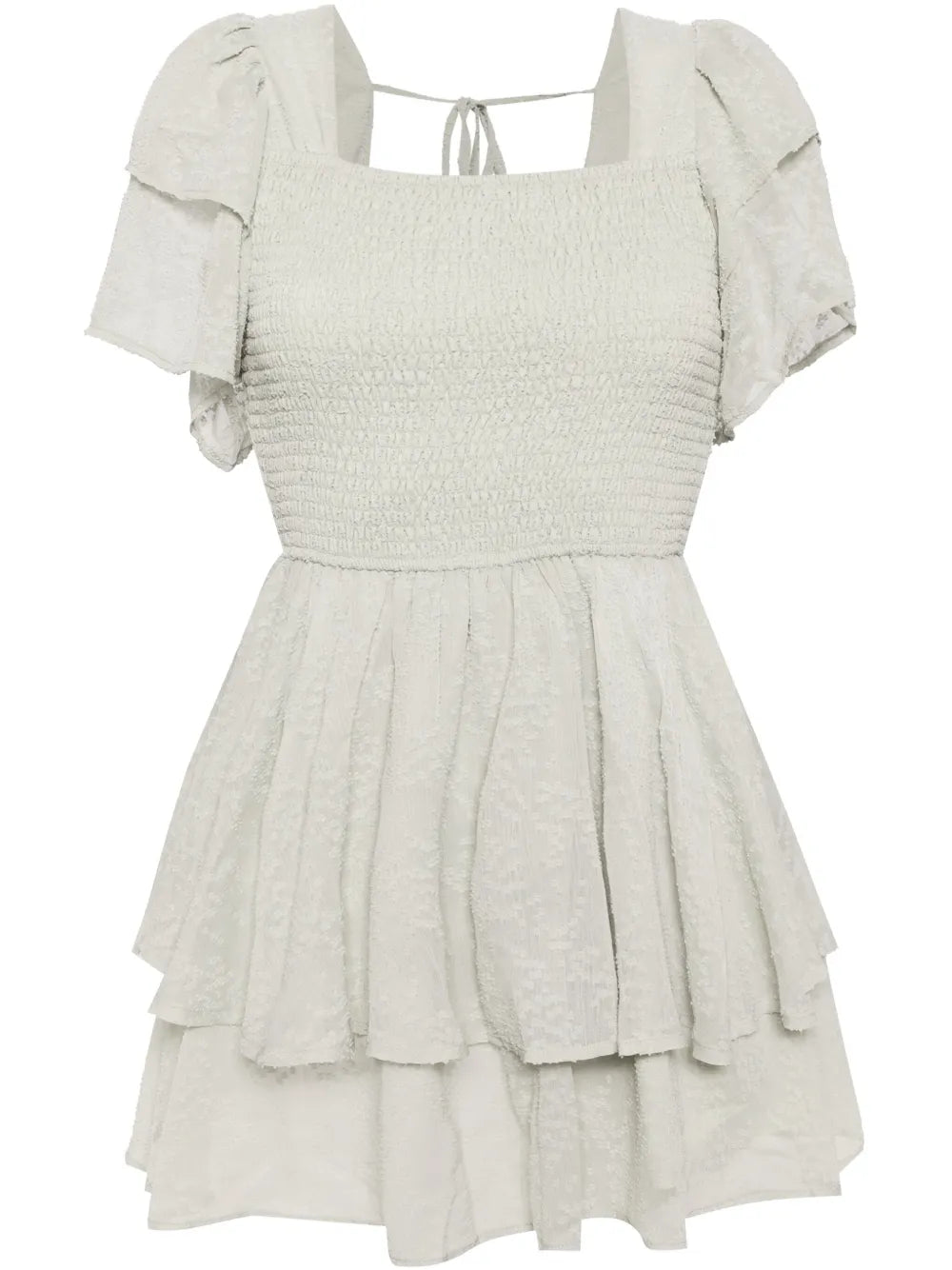 Square-Neck Ruffled Dress