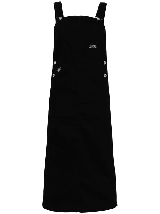 Logo-Embroidered Cotton Dungaree Dress