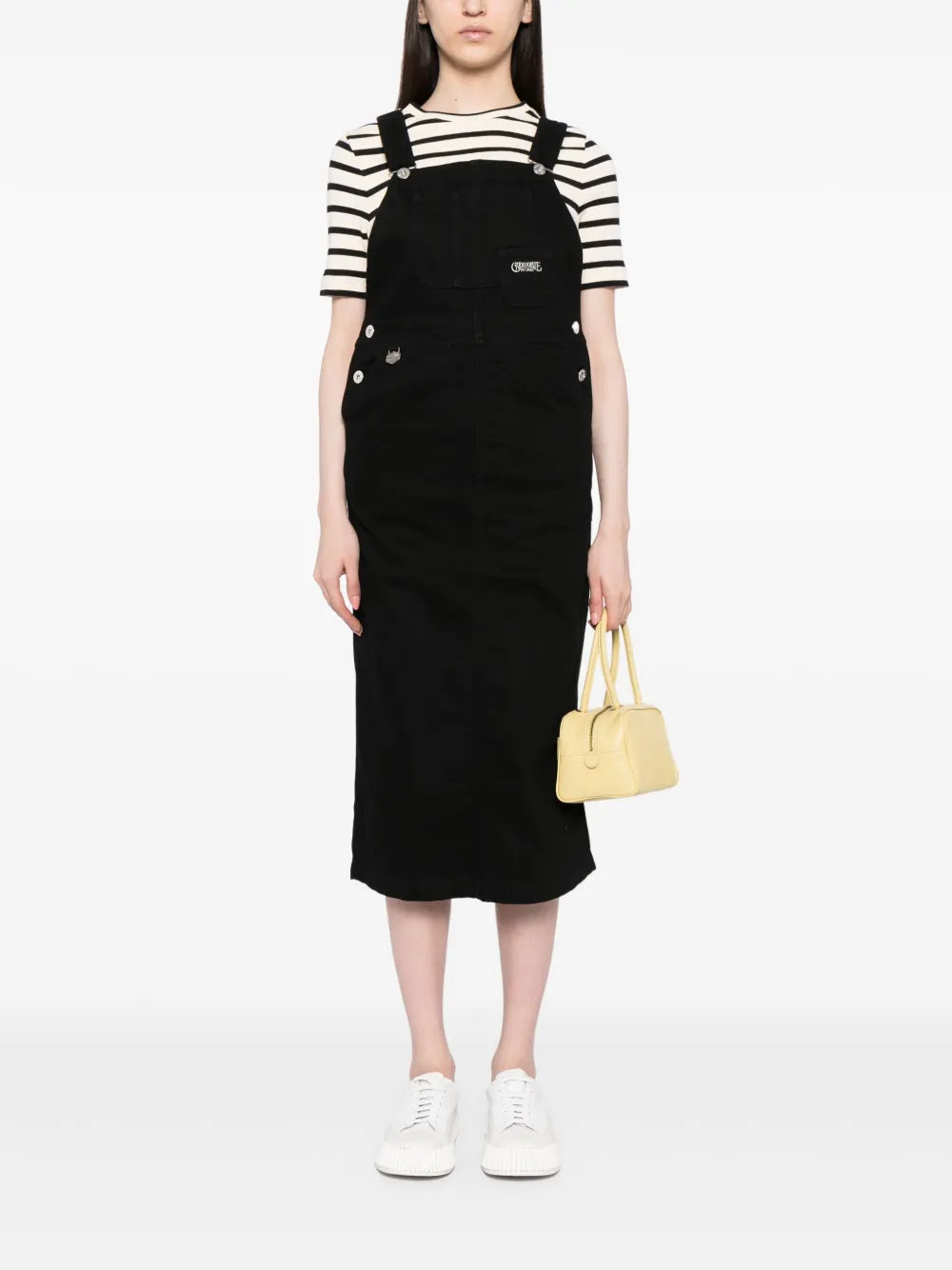 Logo-Embroidered Cotton Dungaree Dress