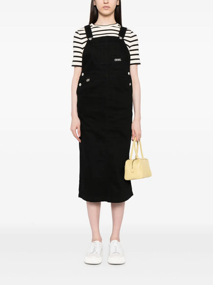 Logo-Embroidered Cotton Dungaree Dress