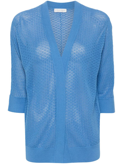 Open-Knit Cotton Cardigan