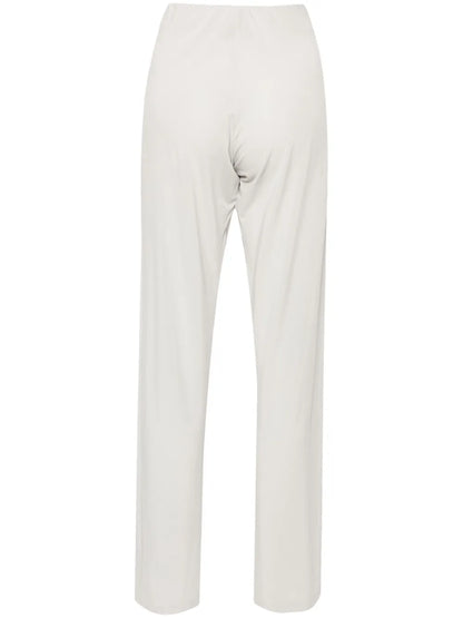 Elasticated-Waistband Straight Trousers