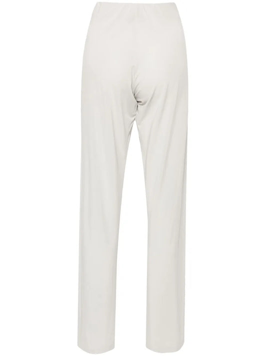 Elasticated-Waistband Straight Trousers