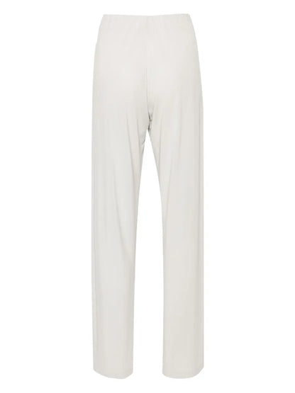 Elasticated-Waistband Straight Trousers