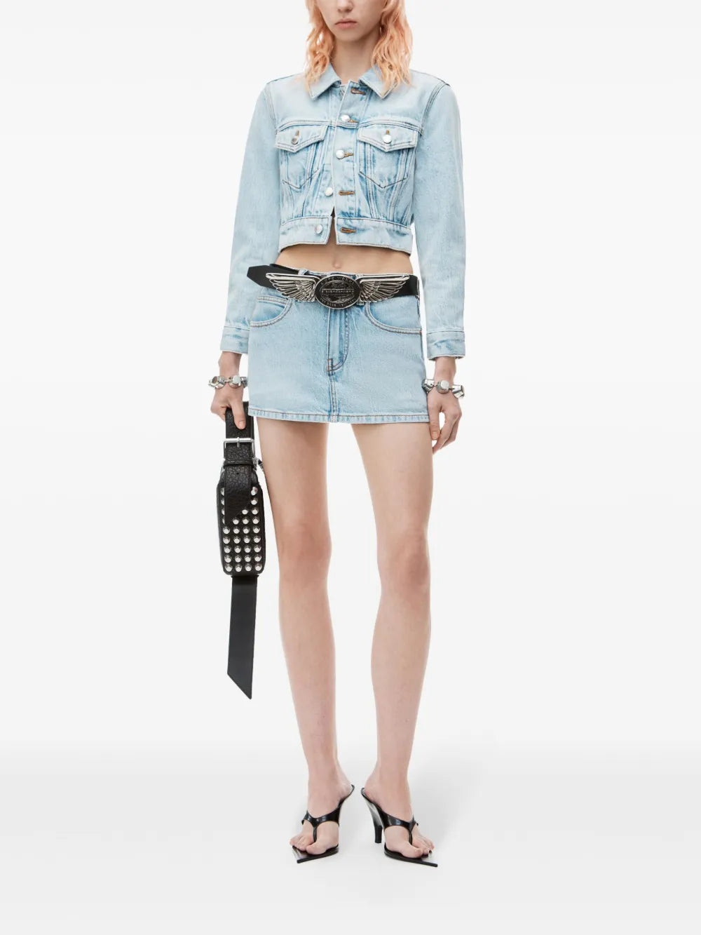 Mid-Rise Denim Skort