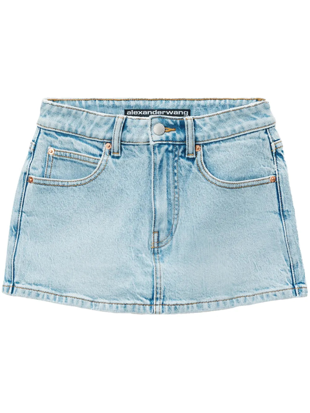 Mid-Rise Denim Skort