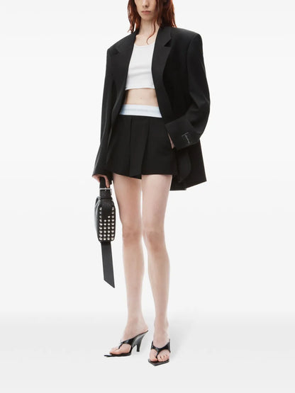 Logo-Waistband Pleated Shorts