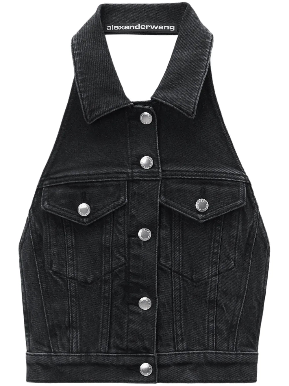 Halterneck Denim Top
