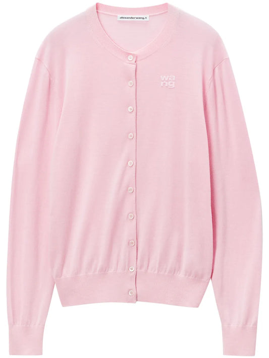 Logo-Embossed Merino-Wool Cardigan
