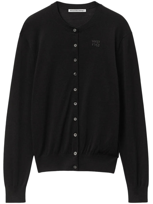 Logo-Embossed Merino-Wool Cardigan