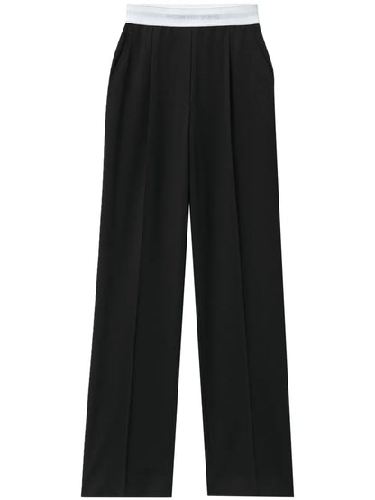 Pleat-Detail Logo-Waistband Trousers
