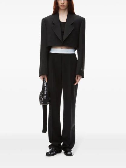 Pleat-Detail Logo-Waistband Trousers