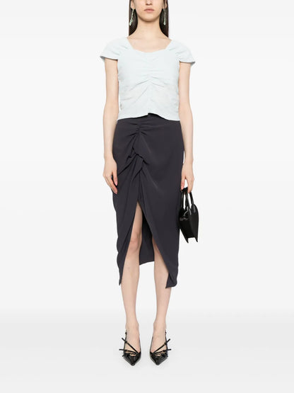 Textured Ruched Top