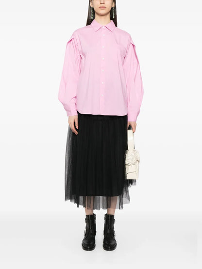 Cut-Out Poplin Shirt