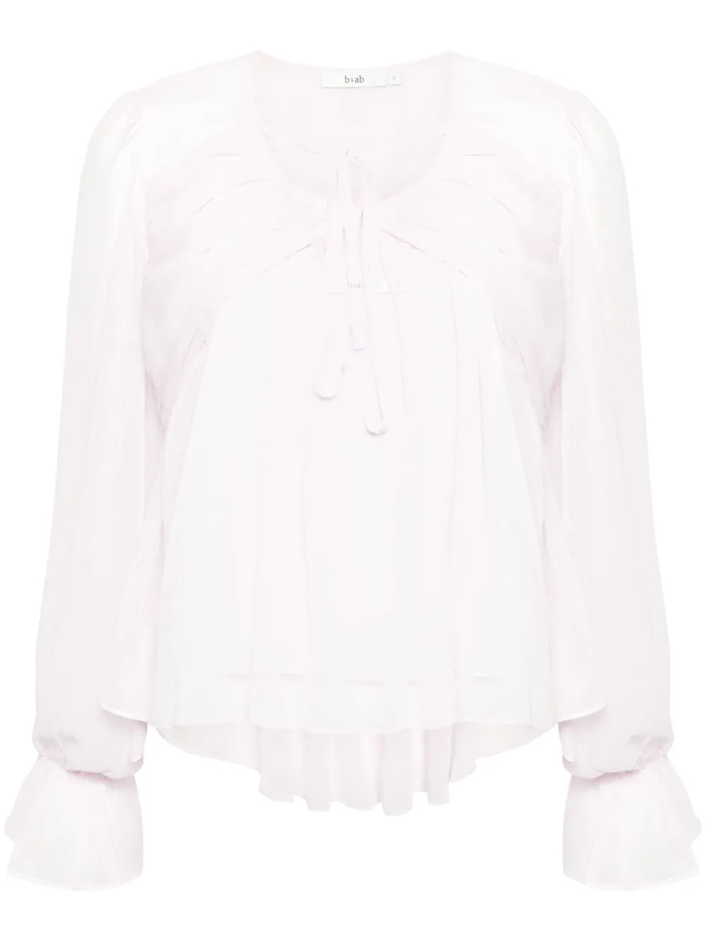 Draped-Detail Sheer Blouse