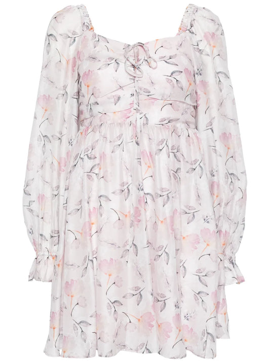 Floral-Print Pleat-Detail Midi Dress