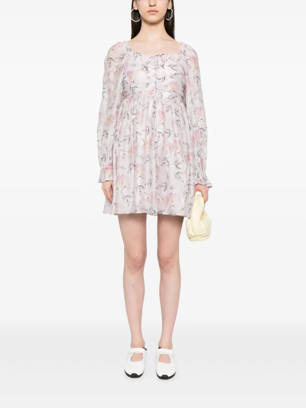 Floral-Print Pleat-Detail Midi Dress